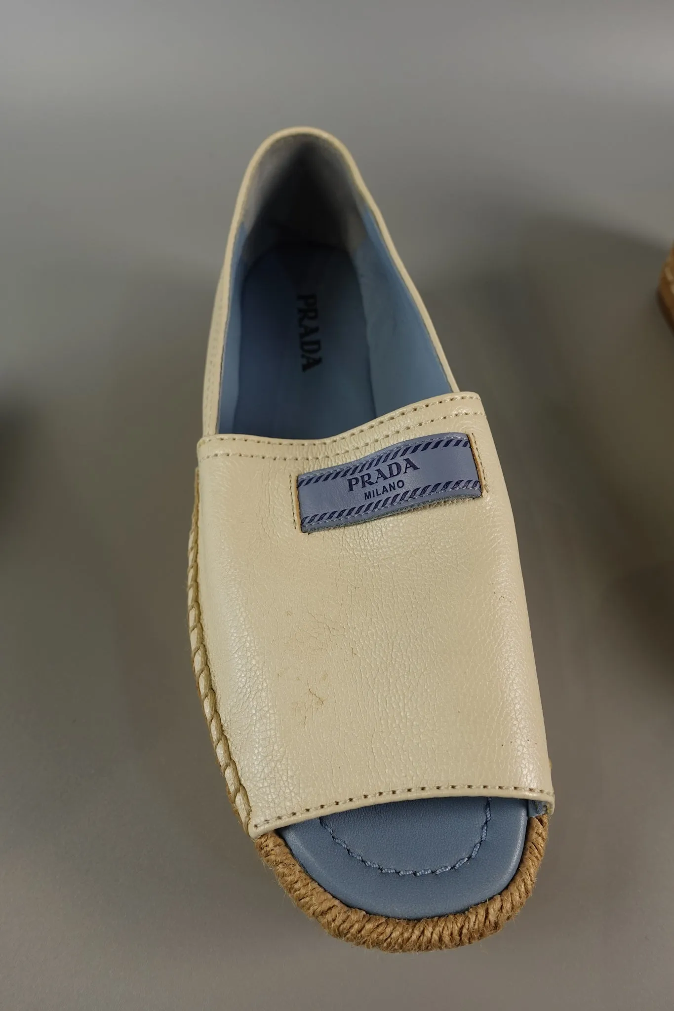 Open Toe Platform Espadrilles in Off White Size 39.5 (26cm)