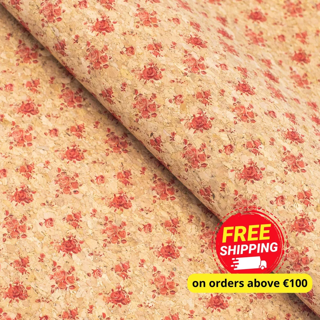 Pink Bouquet, Cork Fabric COF-366-A