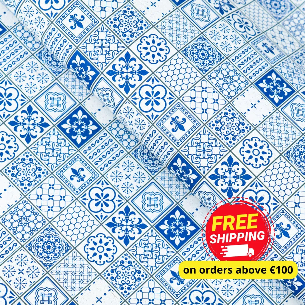 Printed Cork Fabric with Artistic Floral Pattern COF-560