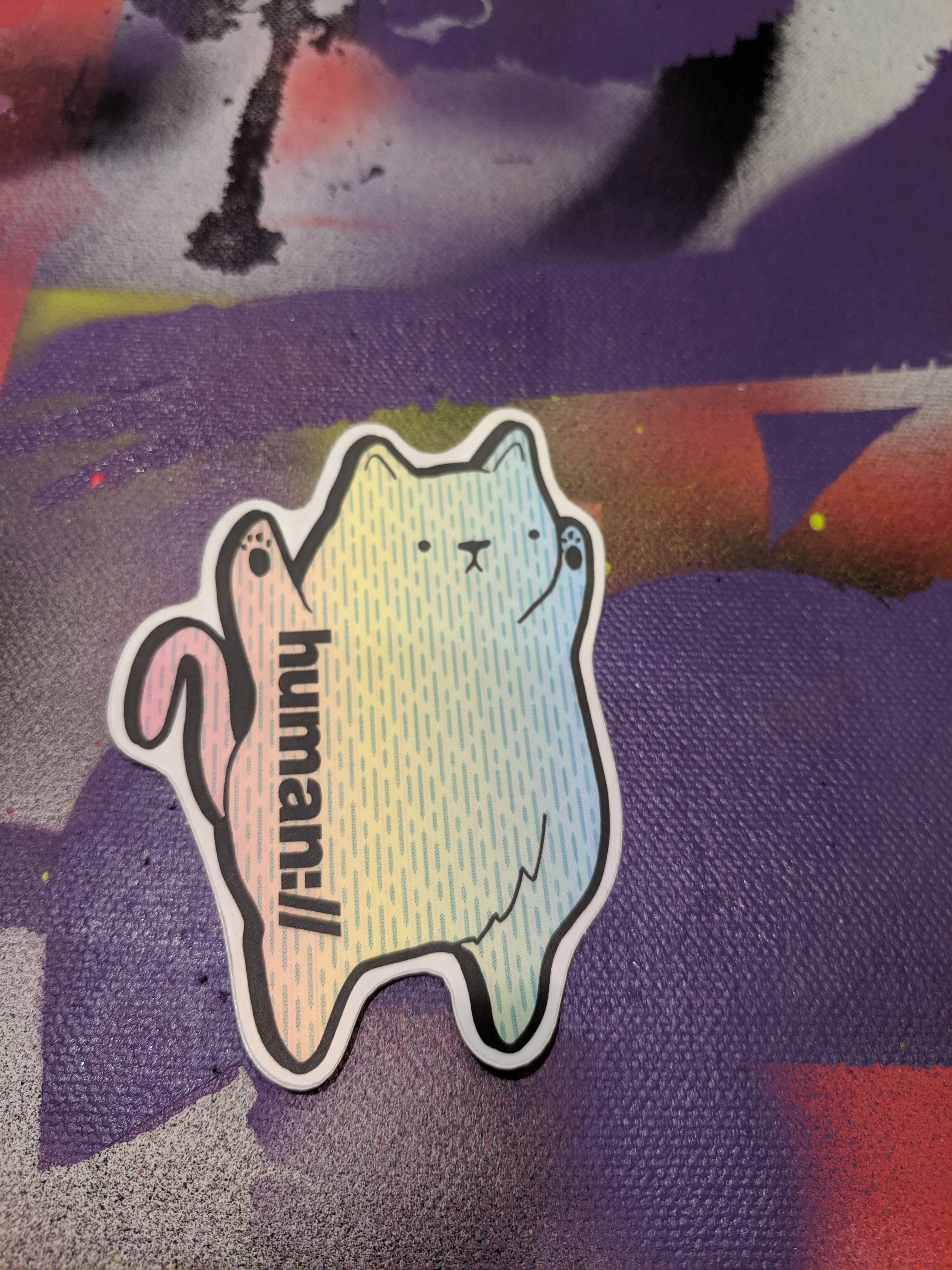 Shmeow Pastel Gradient Kitty Vinyl Sticker