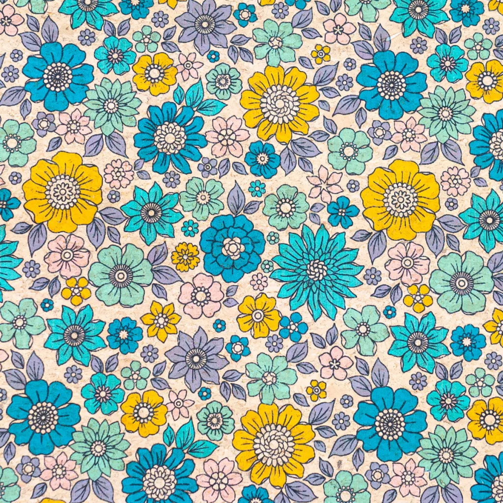 Sunny Floral Cork Fabric COF-553