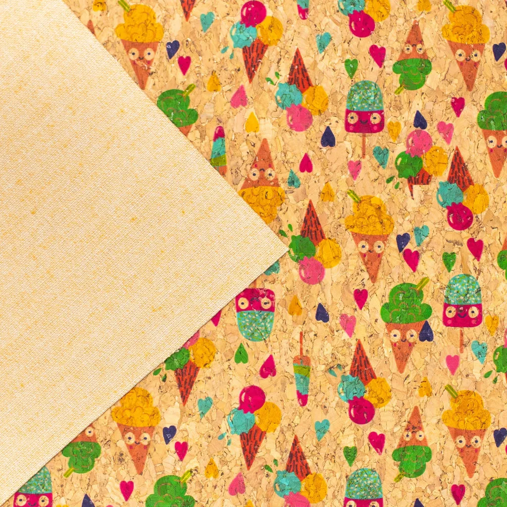 Sweet Popsicle- Printed Cork Fabric- COF-193