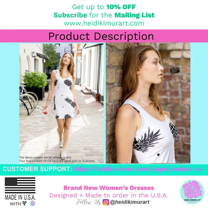 Tiger Striped Animal Print Dress, Women's Sleeveless Royal Purple Tank Dress - Made in USA/EU