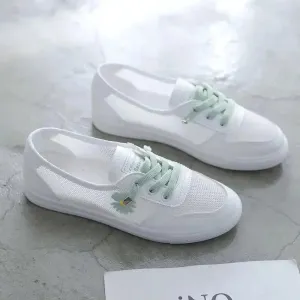 Women's Breathable Mesh Flats | Light Lace-Up Casual Sneakers for Spring/Summer