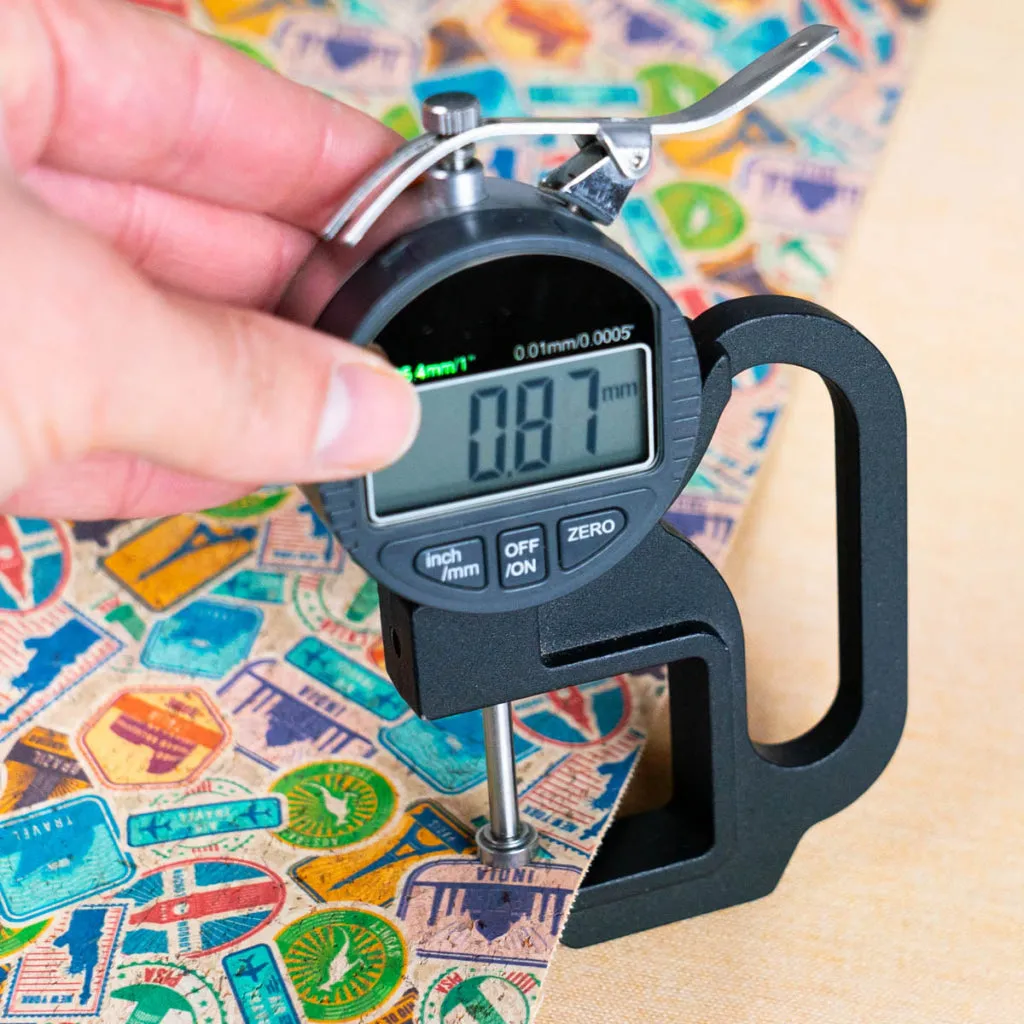 World Famous Landmarks Stamp and Passport Seal Pattern on Cork Fabric COF-502