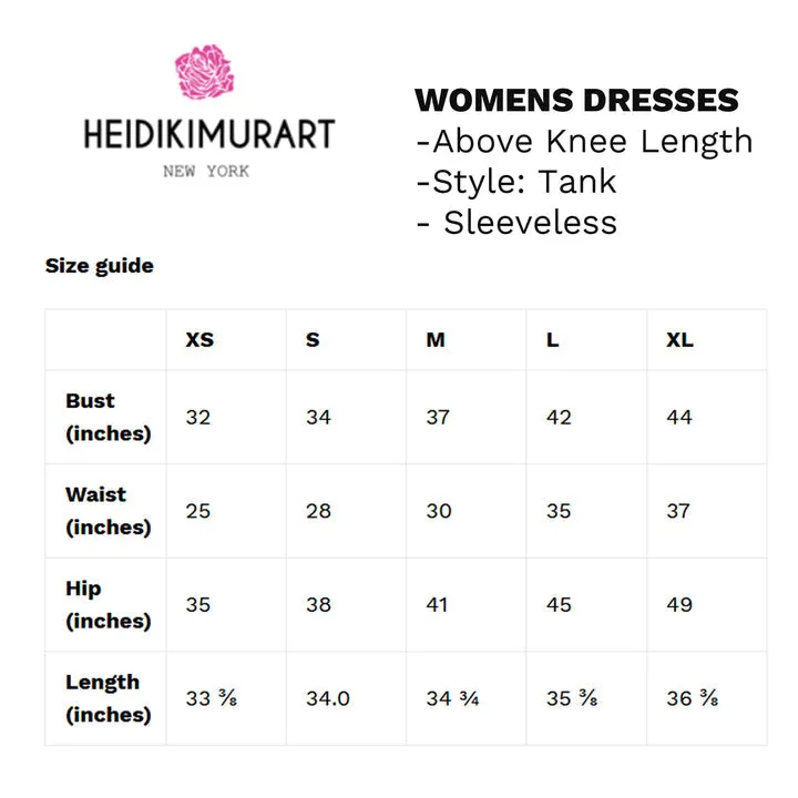 Yellow Sunflower Floral Print Dress, Best Women's Designer 1-Piece Sleeveless Dress-Made in USA/EU/MX